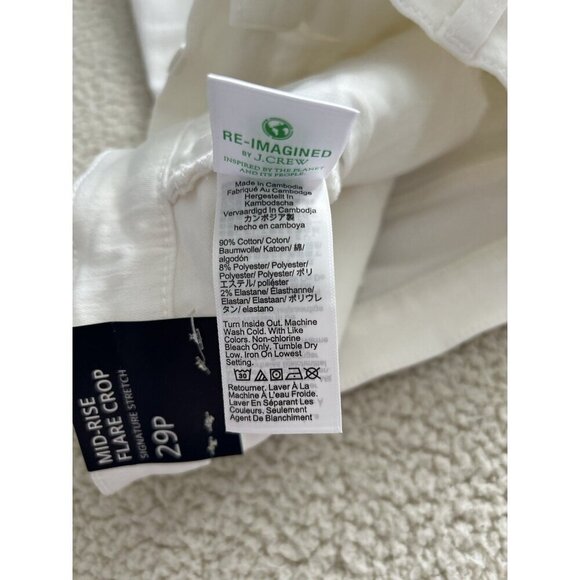 J.CREW Mid-Rise Flare Crop Signature Stretch White Jeans - Picture 9 of 16